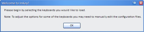 Welcome dialog box